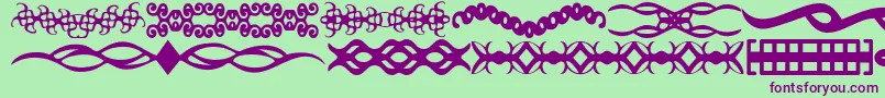 Czcionka ScDividers – fioletowe czcionki na zielonym tle