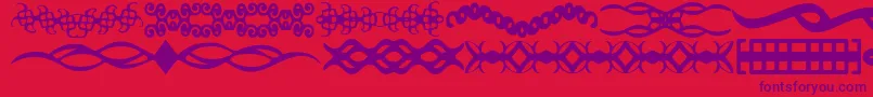 Czcionka ScDividers – fioletowe czcionki na czerwonym tle