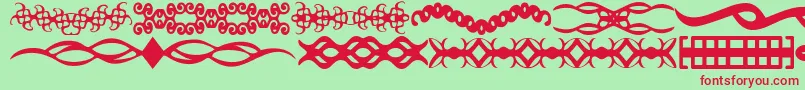Czcionka ScDividers – czerwone czcionki na zielonym tle