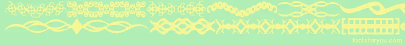 Czcionka ScDividers – żółte czcionki na zielonym tle