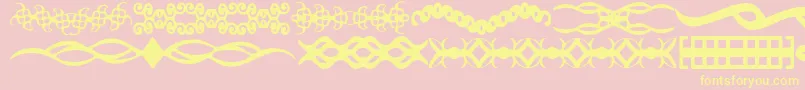 Fonte ScDividers – fontes amarelas em um fundo rosa