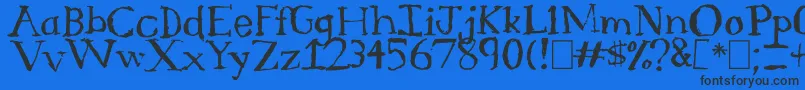 SerifSketch Font – Black Fonts on Blue Background