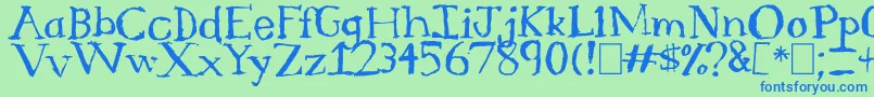 SerifSketch Font – Blue Fonts on Green Background