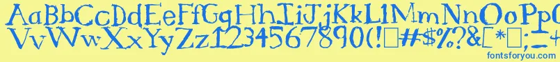 SerifSketch Font – Blue Fonts on Yellow Background