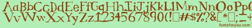 SerifSketch Font – Brown Fonts on Green Background