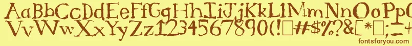 SerifSketch Font – Brown Fonts on Yellow Background