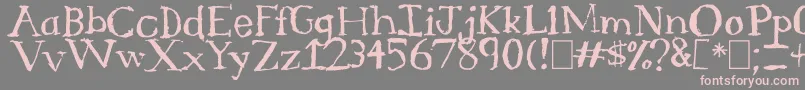 フォントSerifSketch – 灰色の背景にピンクのフォント