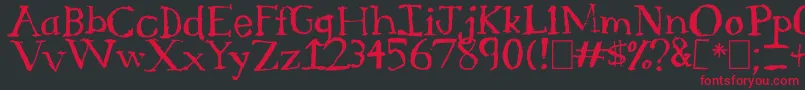 フォントSerifSketch – 黒い背景に赤い文字