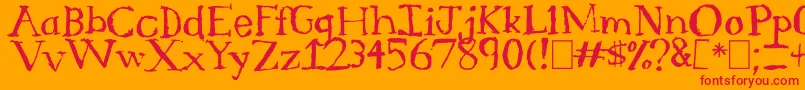 SerifSketch Font – Red Fonts on Orange Background