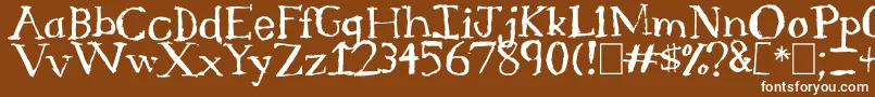 フォントSerifSketch – 茶色の背景に白い文字
