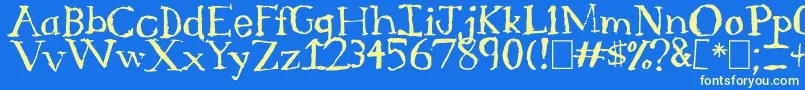 SerifSketch Font – Yellow Fonts on Blue Background