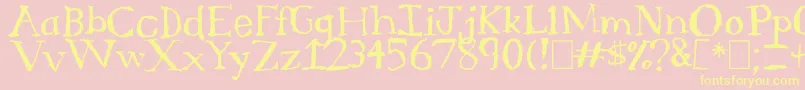 Police SerifSketch – polices jaunes sur fond rose