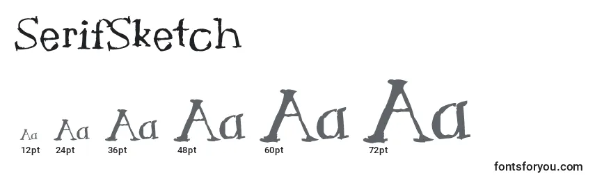 Größen der Schriftart SerifSketch