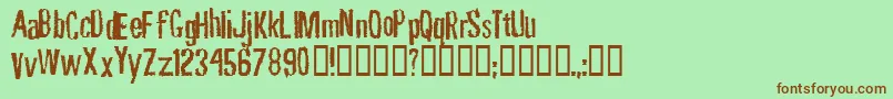 Шрифт Rubbf – коричневые шрифты на зелёном фоне