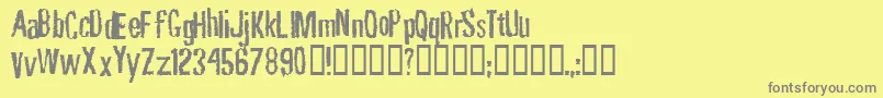 Rubbf Font – Gray Fonts on Yellow Background