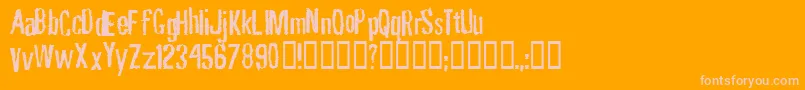 Rubbf Font – Pink Fonts on Orange Background