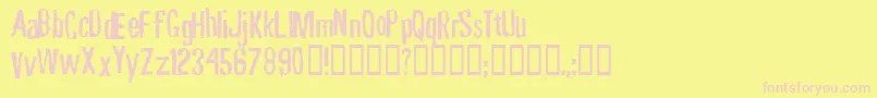 フォントRubbf – ピンクのフォント、黄色の背景