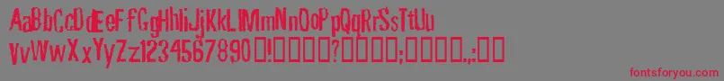 Rubbf Font – Red Fonts on Gray Background