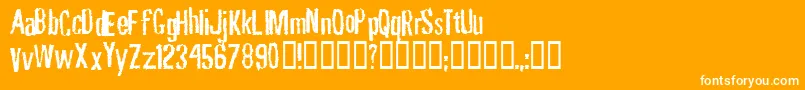 Rubbf Font – White Fonts on Orange Background