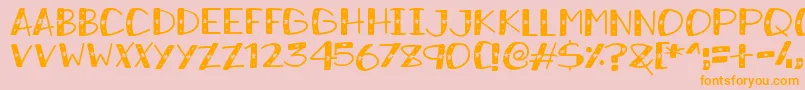 SnowySparkles Font – Orange Fonts on Pink Background