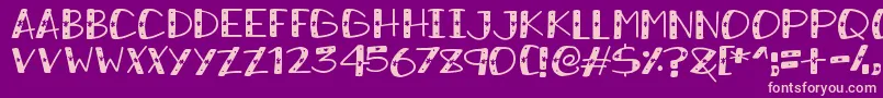 Fonte SnowySparkles – fontes rosa em um fundo violeta