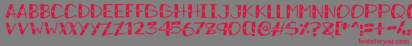 SnowySparkles-Schriftart – Rote Schriften auf grauem Hintergrund