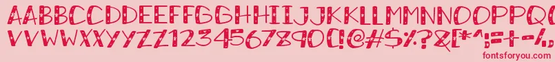SnowySparkles Font – Red Fonts on Pink Background