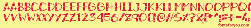 SnowySparkles Font – Red Fonts on Yellow Background