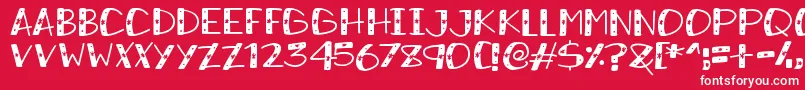 フォントSnowySparkles – 赤い背景に白い文字