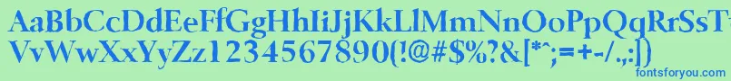 BelfastantiqueBold Font – Blue Fonts on Green Background