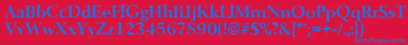 フォントBelfastantiqueBold – 赤い背景に青い文字