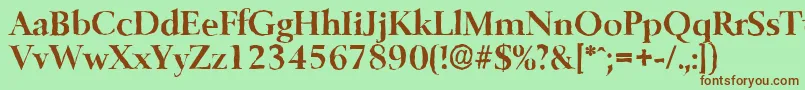 Шрифт BelfastantiqueBold – коричневые шрифты на зелёном фоне