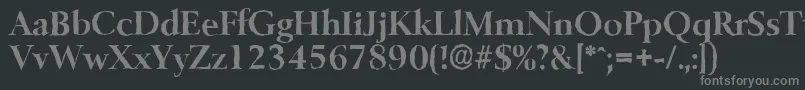 BelfastantiqueBold-fontti – harmaat kirjasimet mustalla taustalla