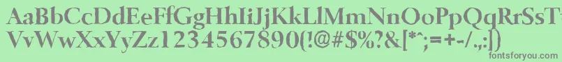 フォントBelfastantiqueBold – 緑の背景に灰色の文字