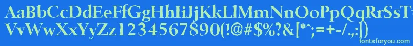 BelfastantiqueBold Font – Green Fonts on Blue Background