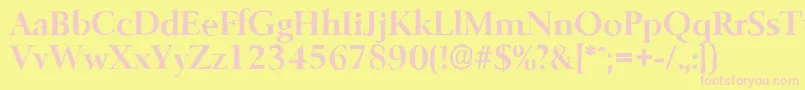 フォントBelfastantiqueBold – ピンクのフォント、黄色の背景