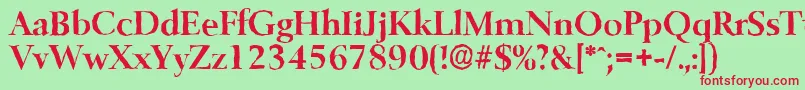 BelfastantiqueBold-fontti – punaiset fontit vihreällä taustalla