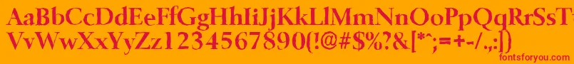 フォントBelfastantiqueBold – オレンジの背景に赤い文字