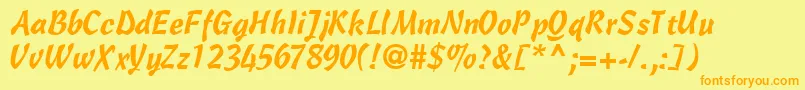 OlescriptsskRegular Font – Orange Fonts on Yellow Background
