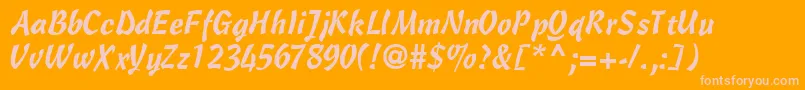 OlescriptsskRegular Font – Pink Fonts on Orange Background