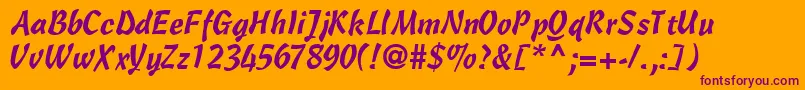 OlescriptsskRegular Font – Purple Fonts on Orange Background