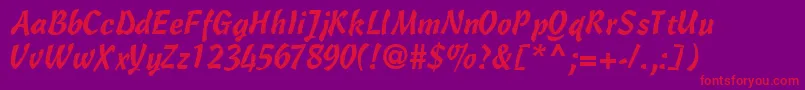 OlescriptsskRegular Font – Red Fonts on Purple Background