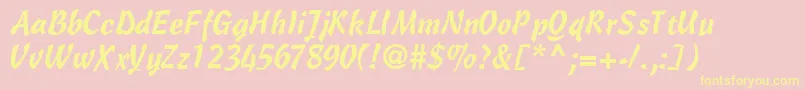 OlescriptsskRegular Font – Yellow Fonts on Pink Background