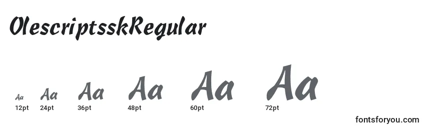 Размеры шрифта OlescriptsskRegular