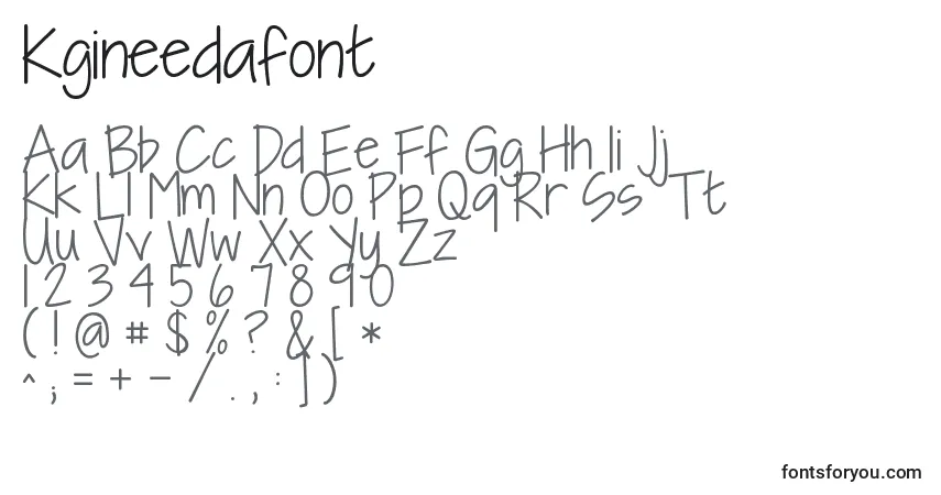 A fonte Kgineedafont – alfabeto, números, caracteres especiais