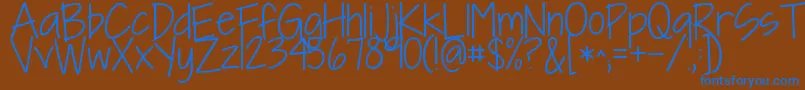 Kgineedafont Font – Blue Fonts on Brown Background