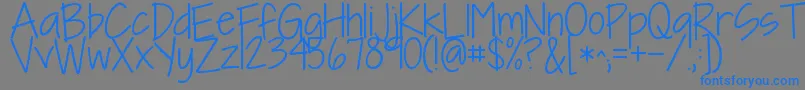 Kgineedafont Font – Blue Fonts on Gray Background