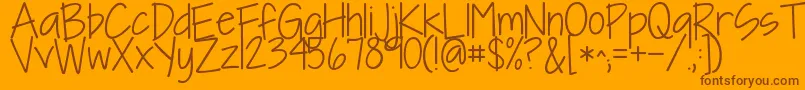 Kgineedafont Font – Brown Fonts on Orange Background