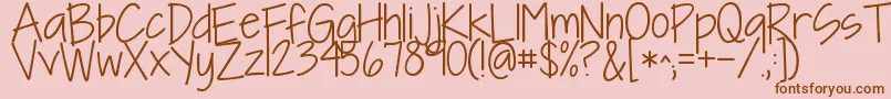 Kgineedafont Font – Brown Fonts on Pink Background