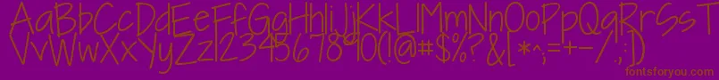 Kgineedafont Font – Brown Fonts on Purple Background